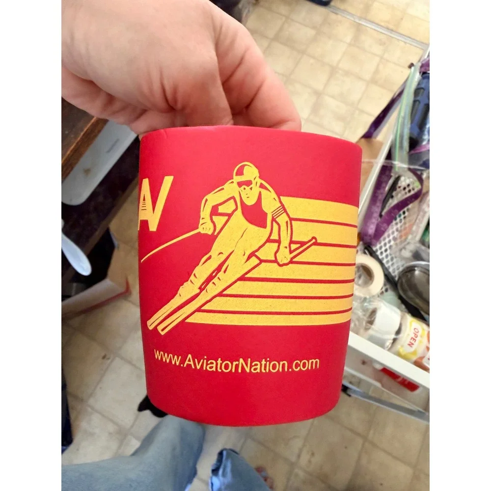 Aviator Nation Can Cozies Set of 4 Aspen Tiger Rainbow Retro Beverage Coolers